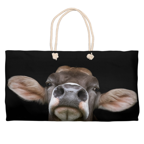 Brown Swiss Cow Market Bag - Weekender Tote