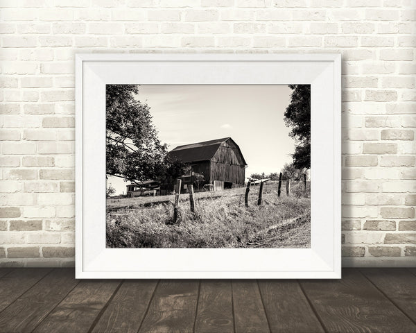 Red Barn Photograph Sepia