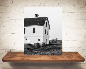 White Barn Photograph Black White