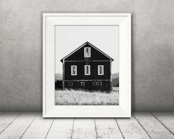 Black Barn Photograph Black White