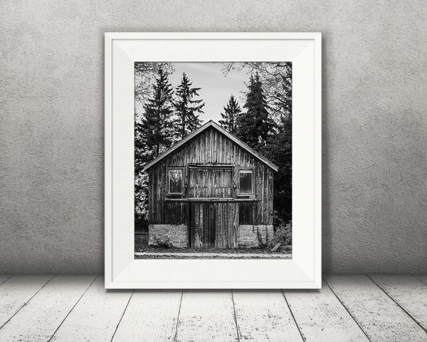 Pine Barn Photograph Black White
