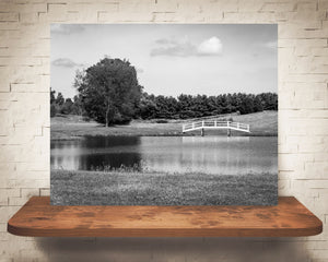 Lake Bridge Photograph Black White
