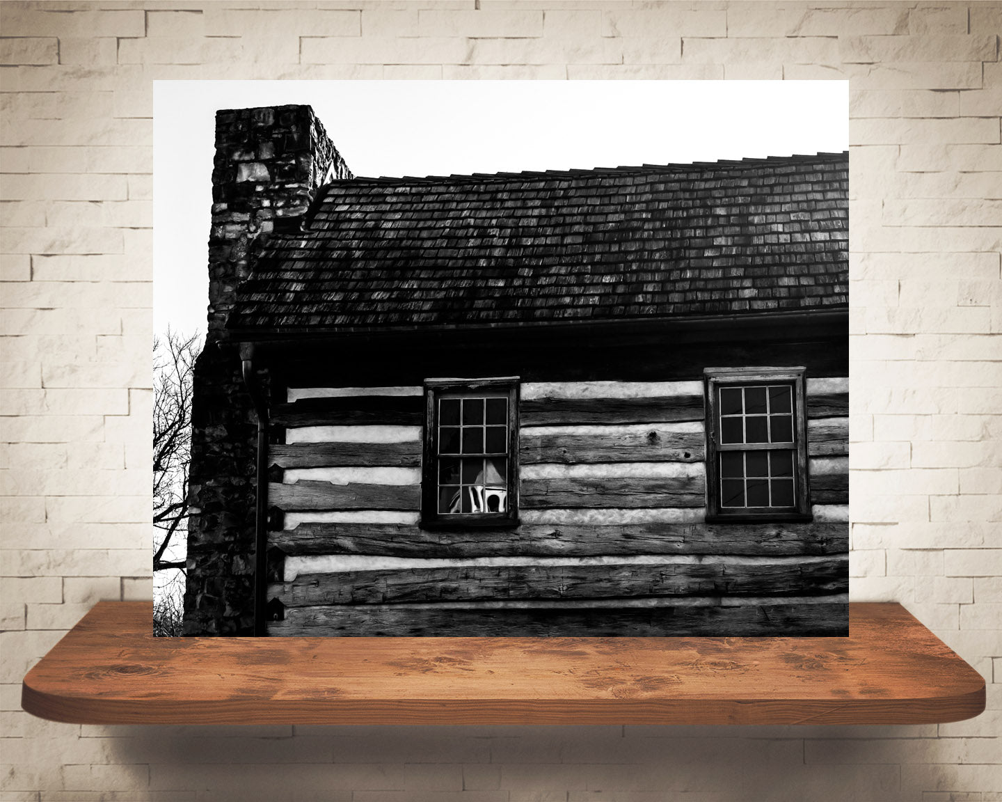 Cabin Photograph Black White