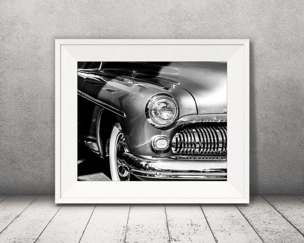 Vintage Car Photograph Black White