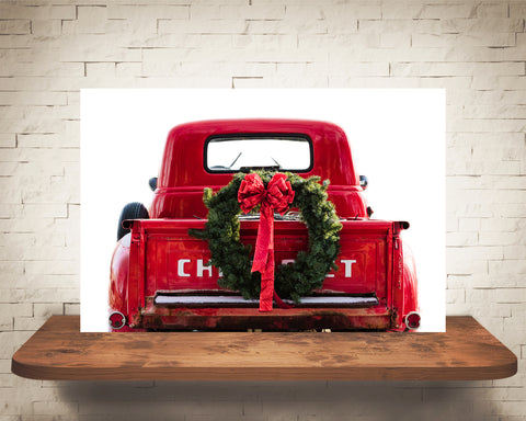 Old Red Truck Christmas Photograph