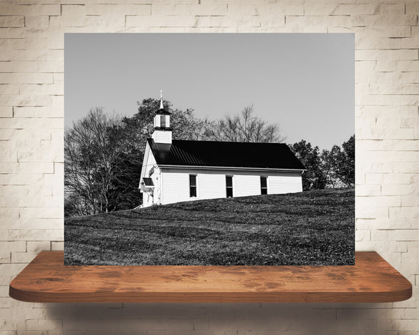 Church Photograph Black White