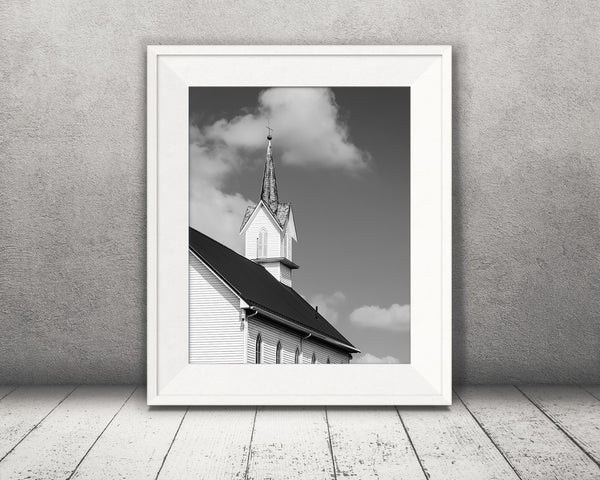 Church Photograph Black White