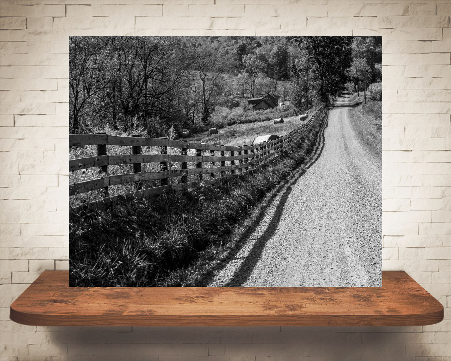 Country Road Photograph Black White
