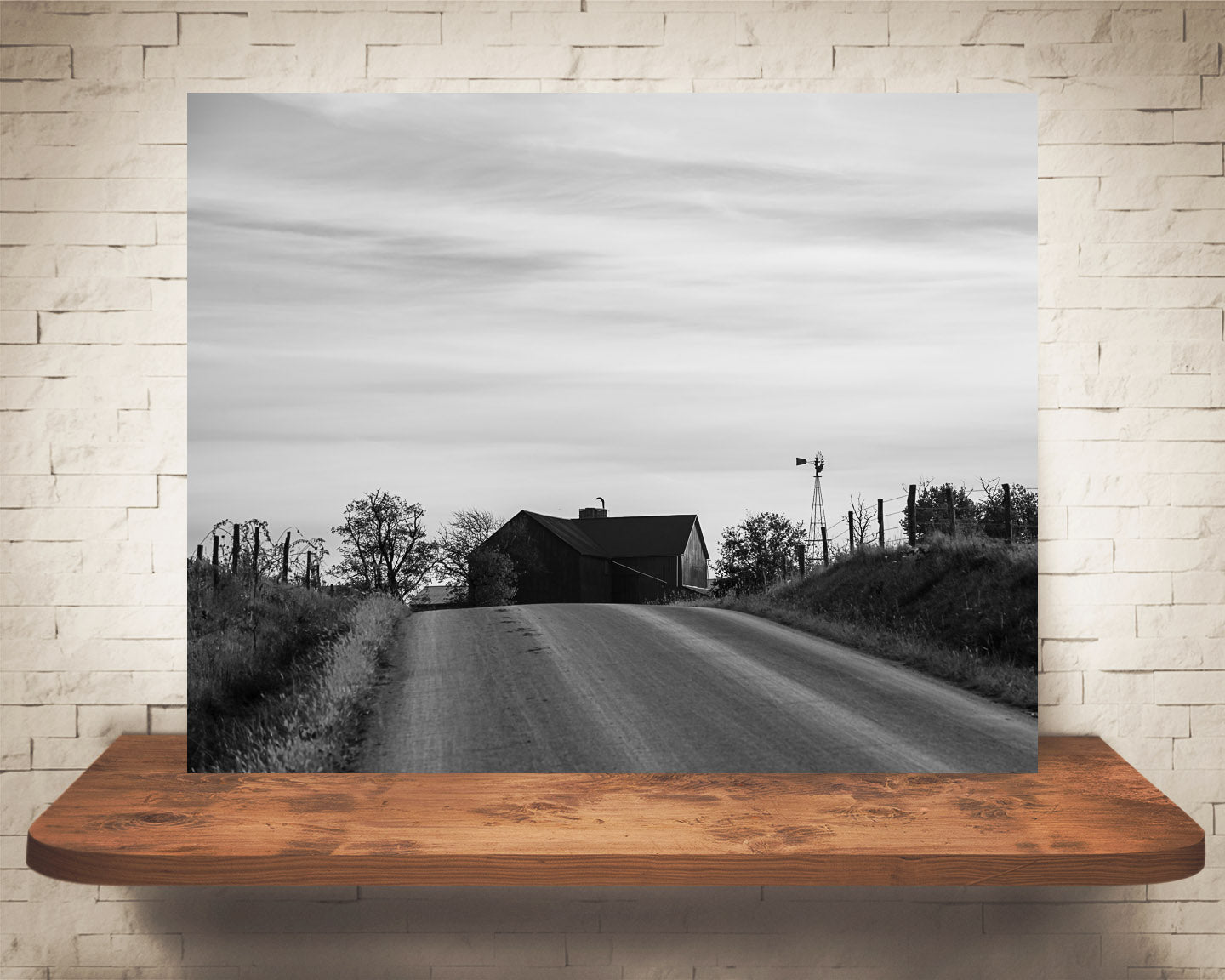 Country Barn Photograph Black White