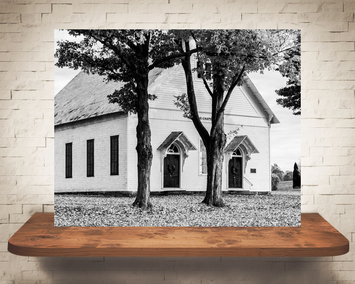 Fall Church Photograph Black White