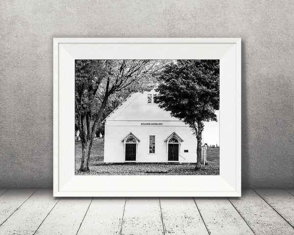 Fall Church Photograph Black White