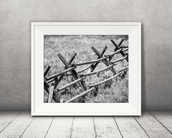 Fence Photograph Black White