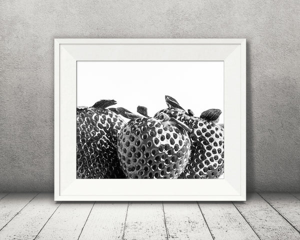 Strawberry Photograph Black White