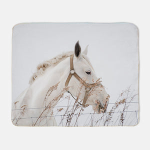 Blanca Horse 50x60 Sherpa Blanket