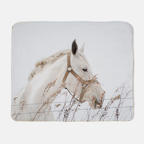 Blanca Horse 50x60 Sherpa Blanket