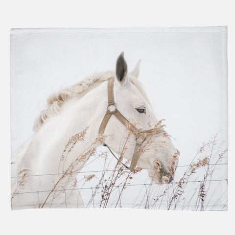 Blanca Horse 50x60 Minky Fleece Blanket