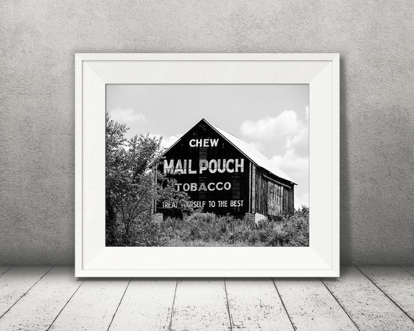 Mail Pouch Barn Photograph Black White