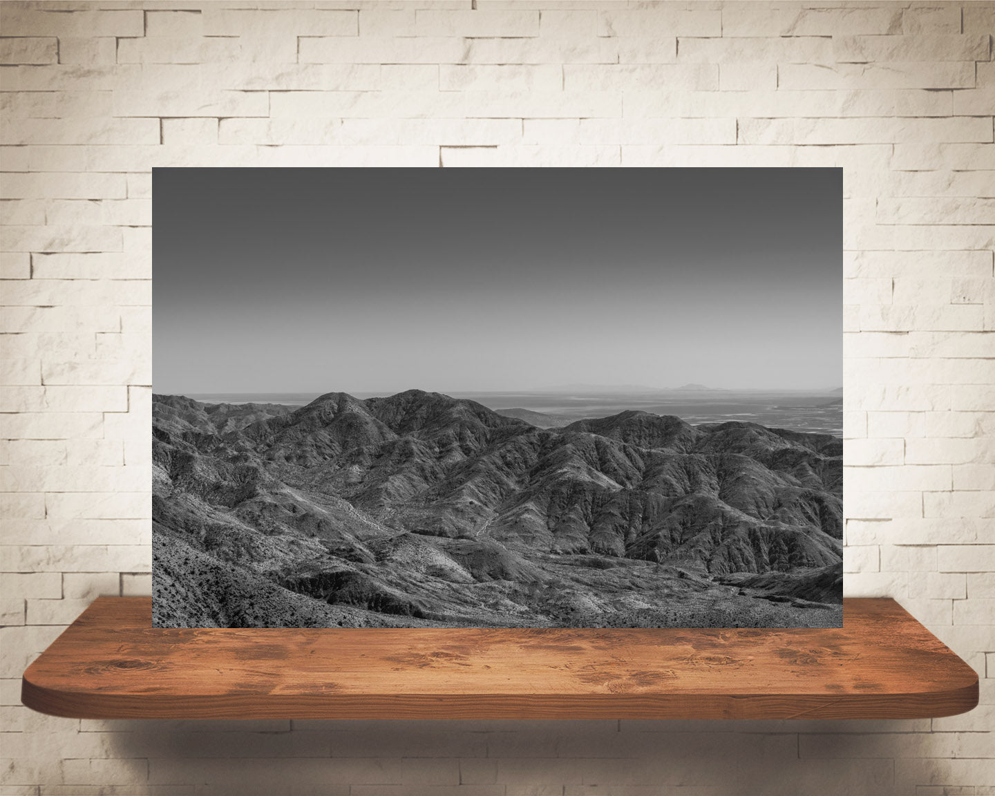 Desert Mountain Landscape Photograph Black White