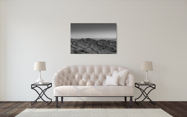 Desert Mountain Landscape Photograph Black White