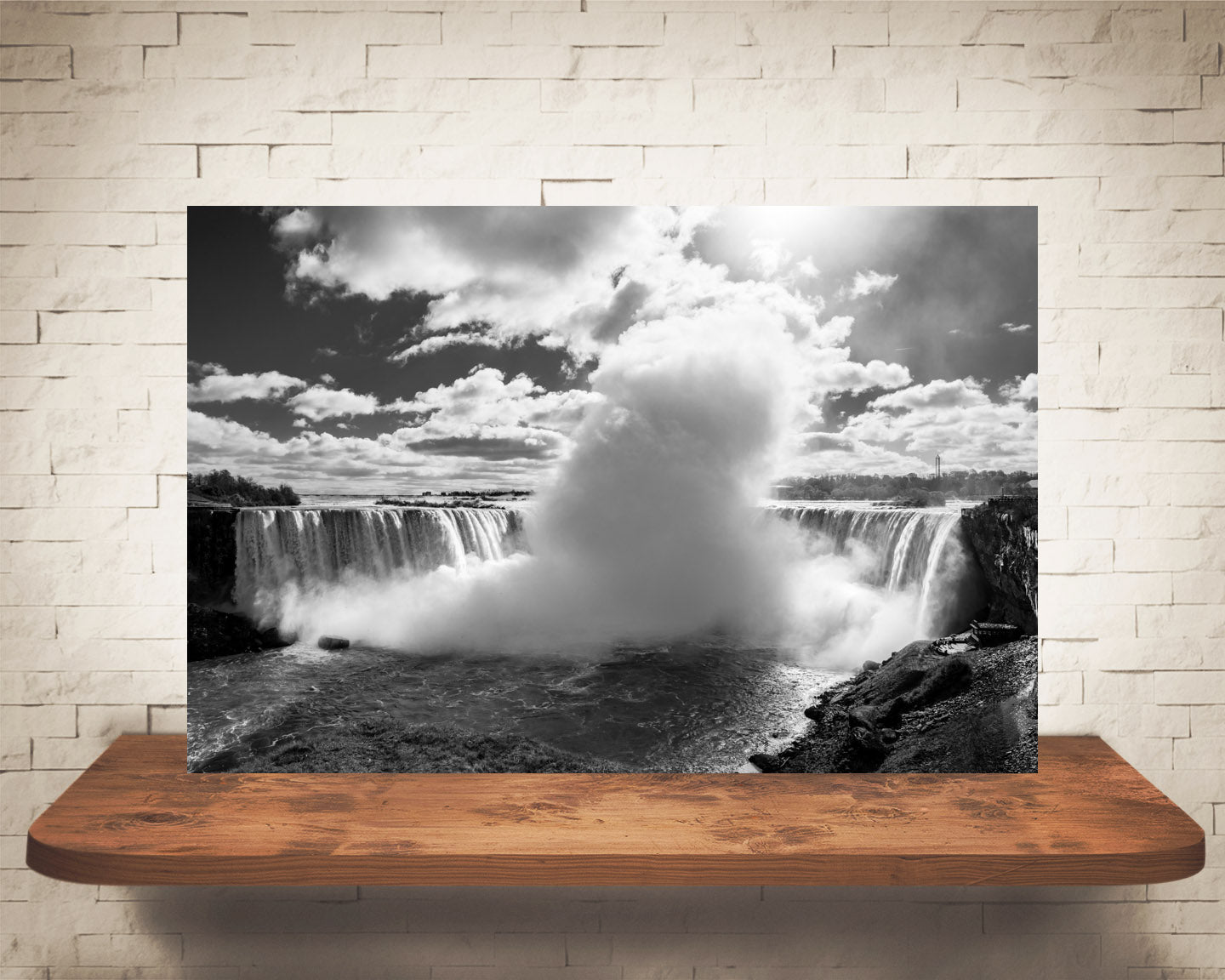 Niagara Falls Photograph Black White