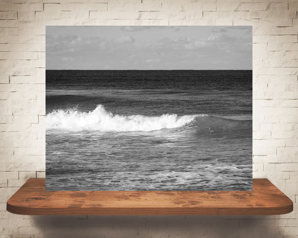 Ocean Wave Photograph Black White