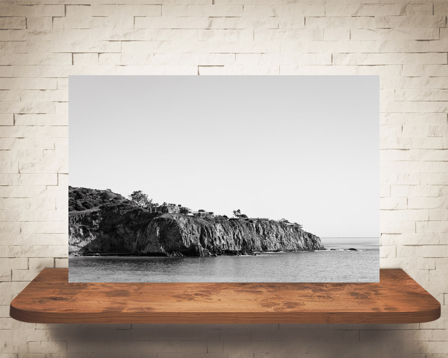 Ocean Rocky Coast Photograph Black White
