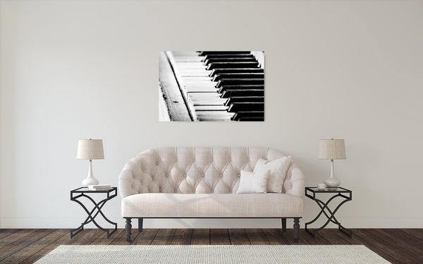 Piano Keys Photograph Black White