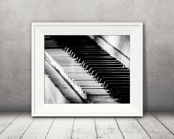 Piano Photograph Black White