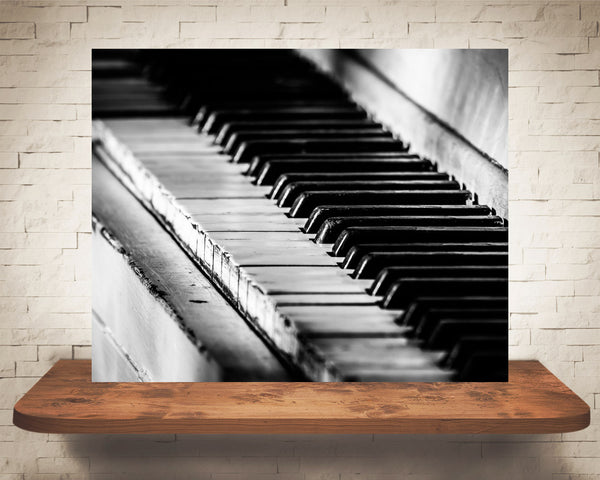Piano Photograph Black White