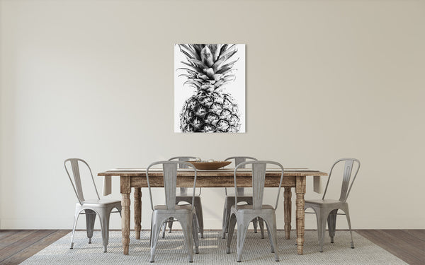 Pineapple Photograph Black White
