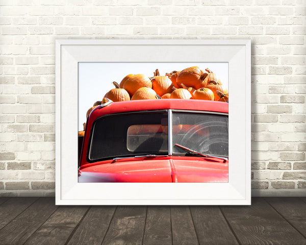 Red Truck Pumpkins Photograph