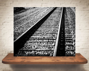 Railroad Photograph Black White