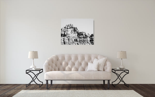 Desert Rock Landscape Photograph Black White
