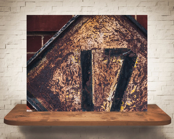 Rusty Number 17 Sign Photograph