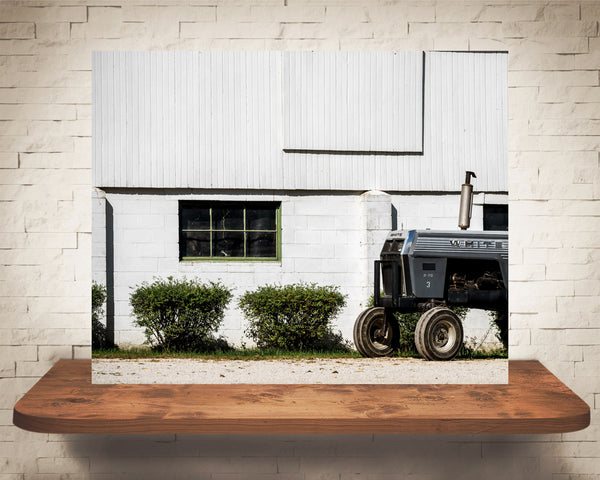 White Barn Tractor Photograph