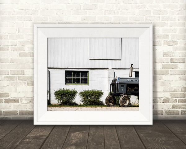 White Barn Tractor Photograph