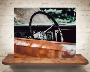 Old Truck Steering Wheel Photograph