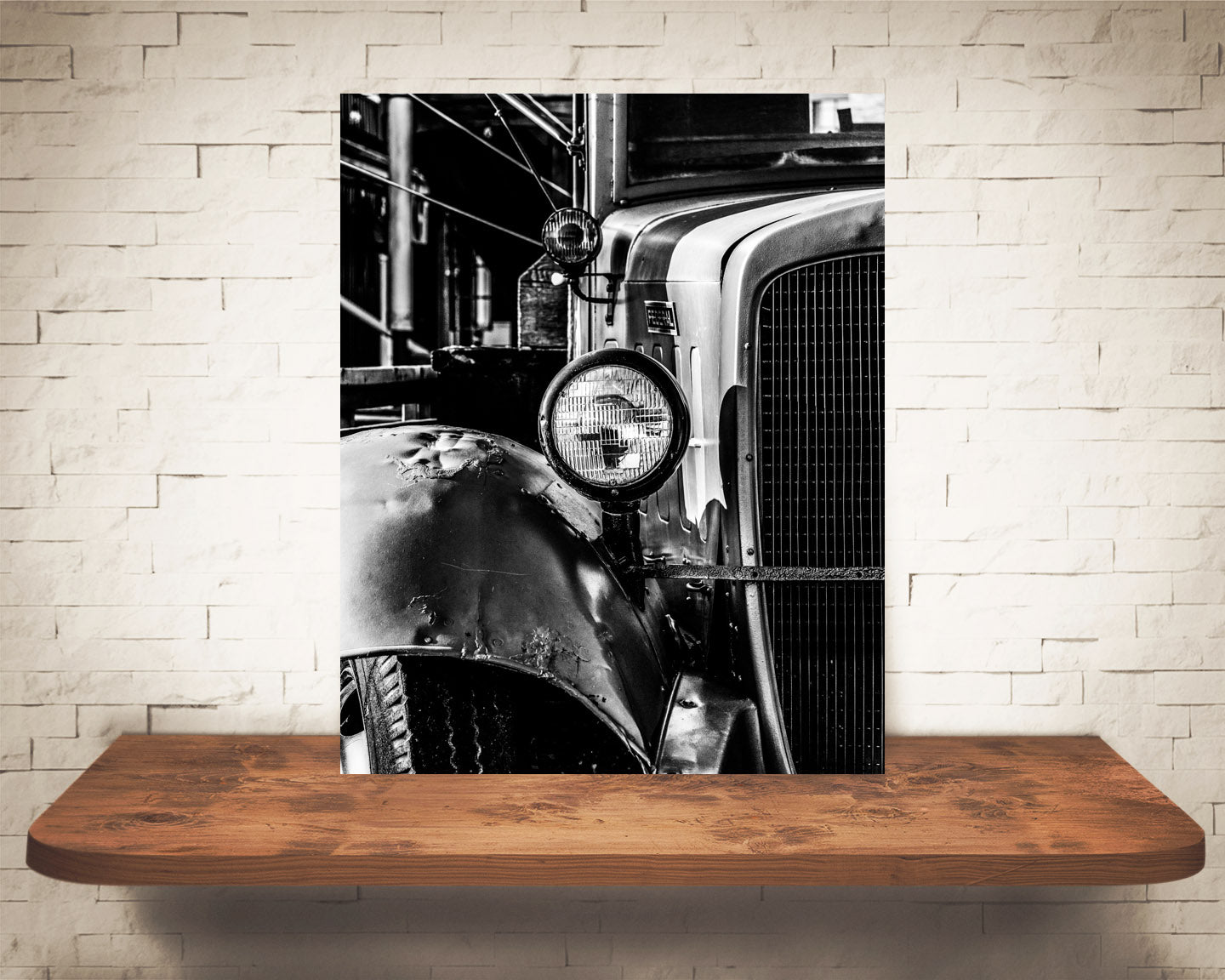 Antique Truck Photograph Black White
