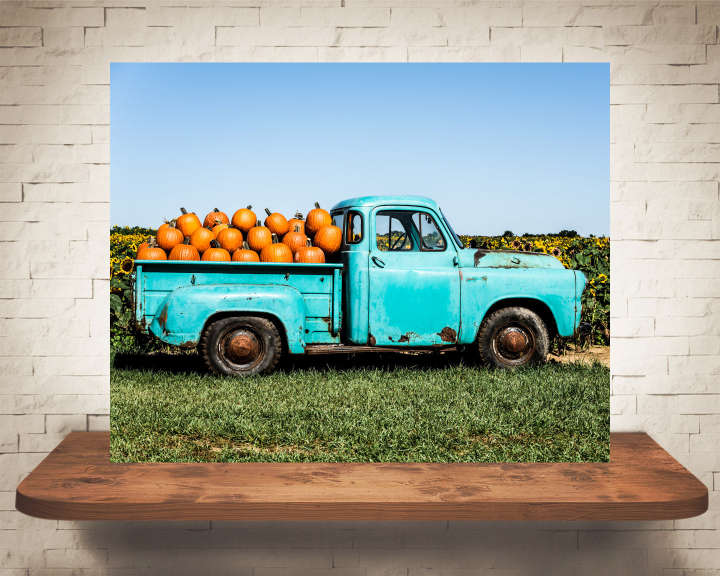 Blue Truck Pumpkins Fall Photograph