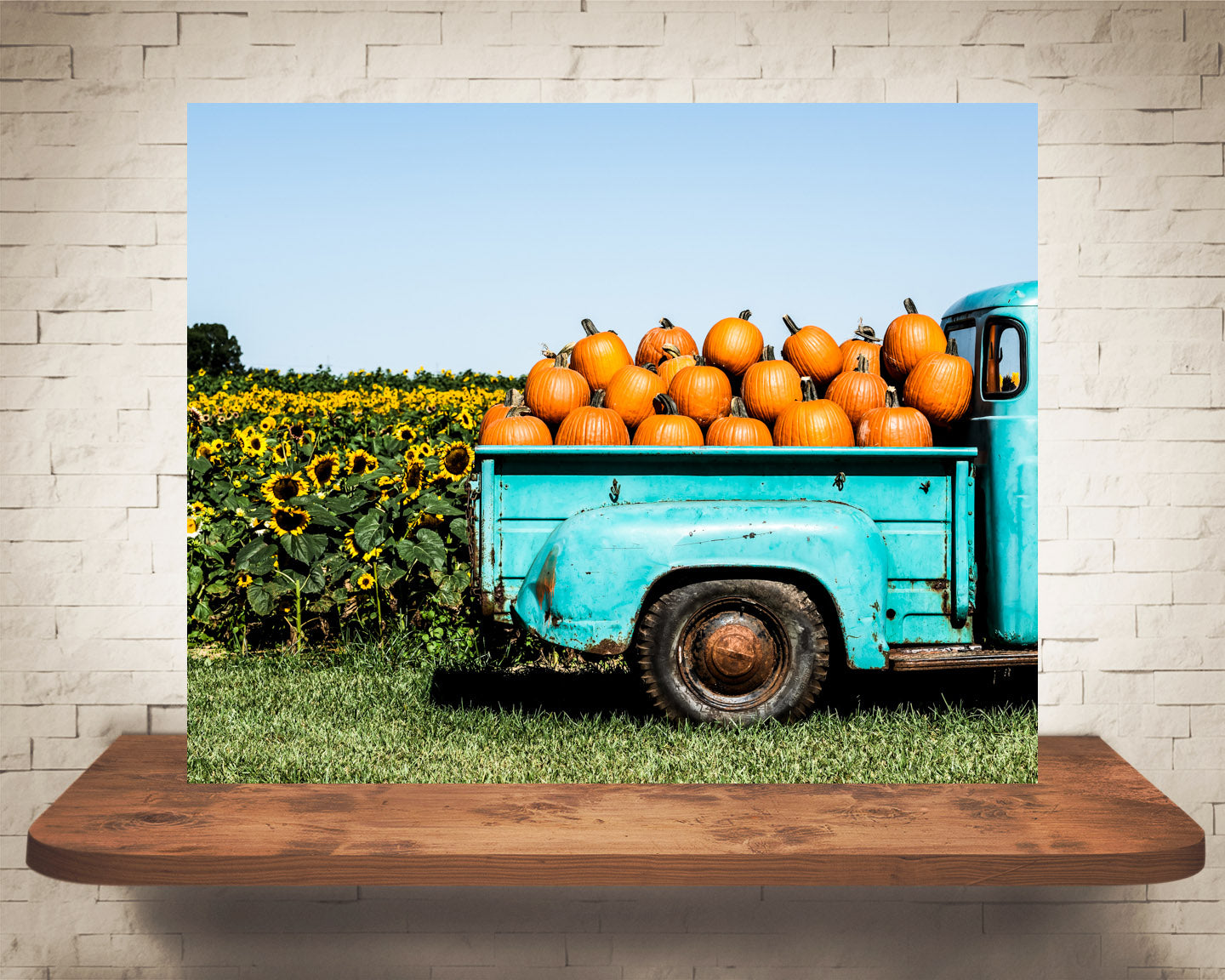 Blue Truck Pumpkins Fall Photograph