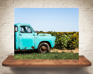 Old Truck Sunflowers Photograph