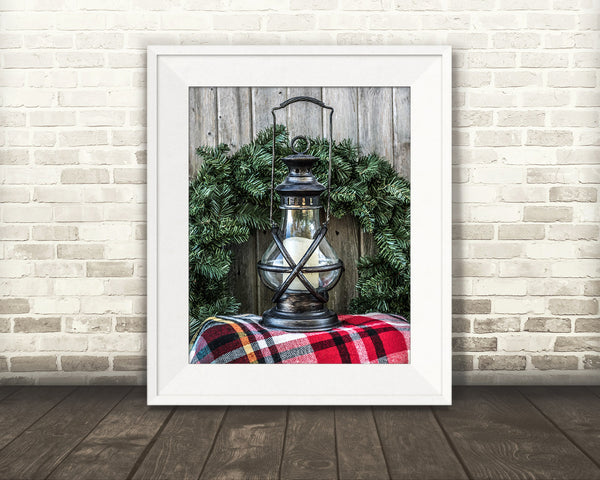 Christmas Wreath Lantern Photograph