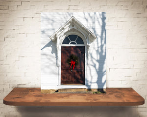 Christmas Church Door Photograph
