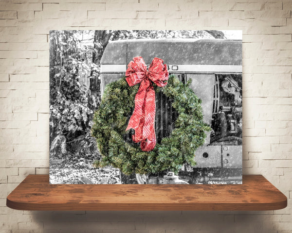 Christmas Wreath Tractor Photograph