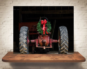 Christmas Wreath Tractor Photograph