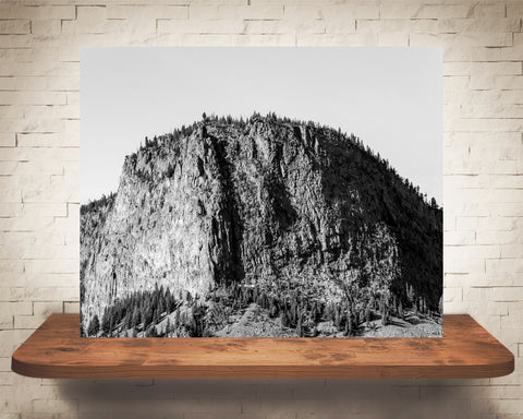 Yellowstone Mountain Photograph Black White