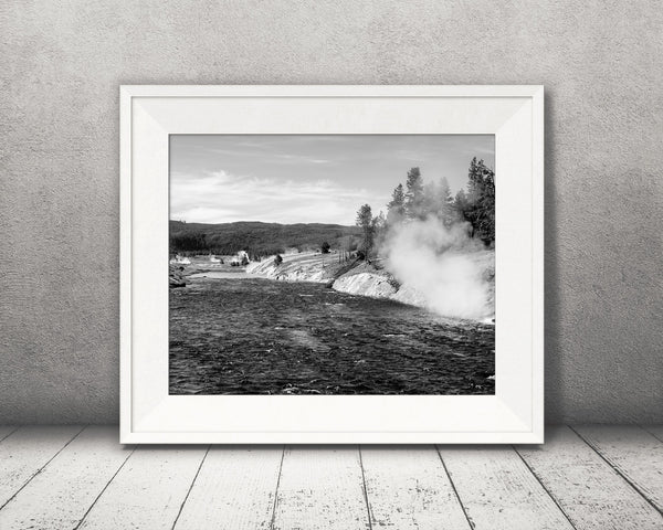 Yellowstone River Photograph Black White