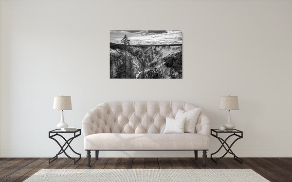 Yellowstone Canyon Photograph Black White