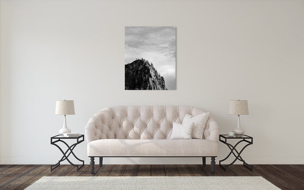 Yellowstone Mountain Photograph Black White
